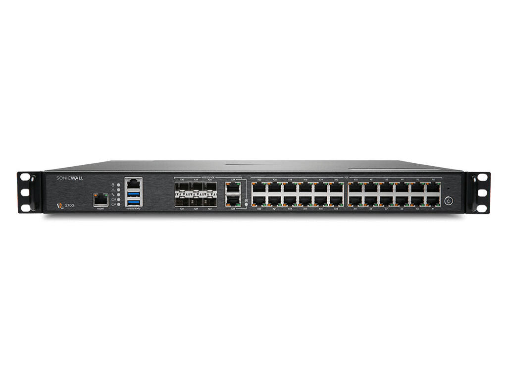 SonicWall NSA 5700 firewall (hardware) 1U 28 Gbit/sek.