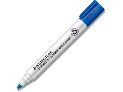 Whiteboard marker, Rund spids, Blå, 2 mm, Staedtler Lumocolor 351