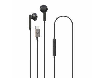 Celly UP1100TYPEC Hovedtelefoner Ledningsført I ørerne Opkald/musik USB Type-C Sort