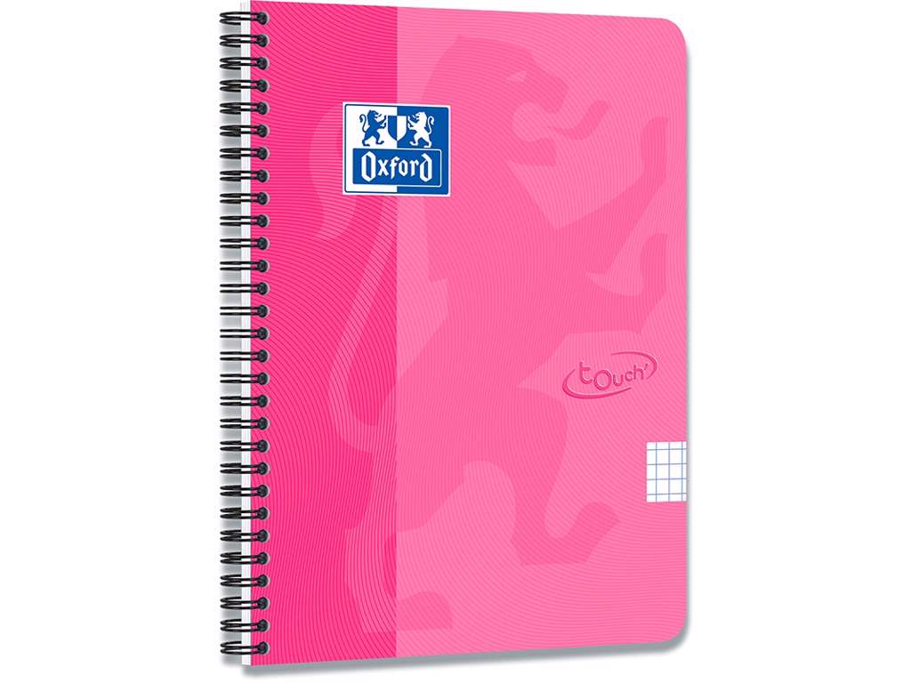 Notesblok, A5+, Kvadreret, Pink, Oxford Touch Scribzee