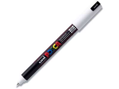 Paint marker, 0.7 mm, Hvid, Ultra-fin spids, uni Posca PC-1MR