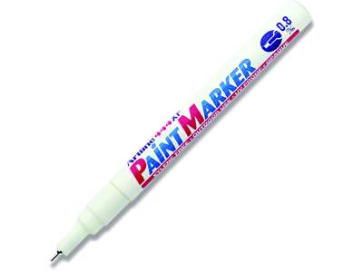 Paint marker, 0.8 mm, Hvid, Rund spids, Artline Paint EK-444