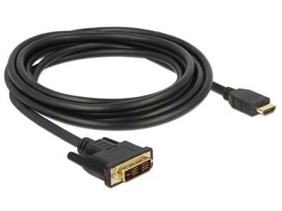 DeLOCK 85585 videokabel adapter 3 m DVI HDMI Type A (Standard) Sort