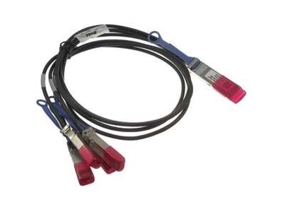 DELL QSFP28 - 4 x SFP28, 3 m InfiniBand og fiberoptisk kabel 4x SFP28 Sort, Rød