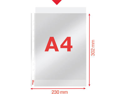 Plastlomme, A4, Åben top, 0.055 mm, 100 stk, Esselte 