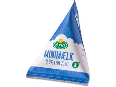 Kaffemælk, 100 stk, 20 ml, Fedtprocent: 0.5%, Arla Minimælk 