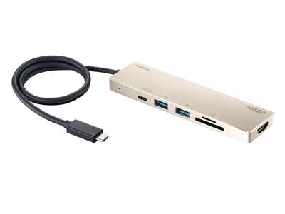 ATEN UH3239 Ledningsført USB 3.2 Gen 1 (3.1 Gen 1) Type-C Sort, Guld