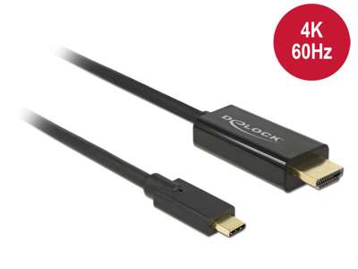 DeLOCK 85291 videokabel adapter 2 m USB Type-C HDMI Sort