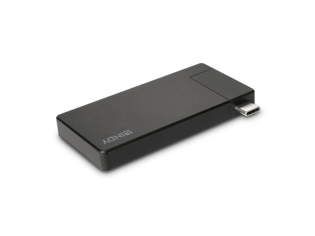 Lindy 43336 dockingstation Ledningsført USB 3.2 Gen 1 (3.1 Gen 1) Type-C Sort