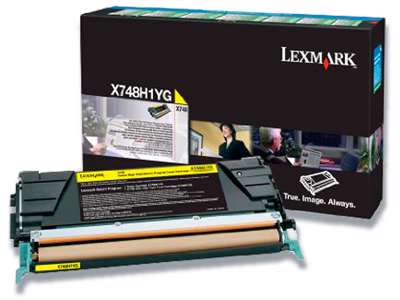 Toner, X748H1YG, Yellow-gul, 10.000 sider, Lexmark 