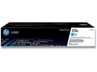 Toner, 117A, Cyan-blå, 700 sider, HP W2071A