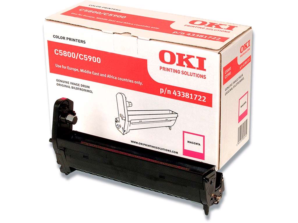 Toner, C5800-C5900-5550, Magenta-rød, 5.000 sider, OKI 43324422