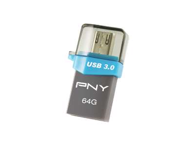 PNY OTG Duo-Link OU3 64GB USB-nøgle USB Type-A / Micro-USB 3.2 Gen 1 (3.1 Gen 1) Sort