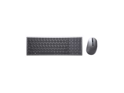 DELL KM7120W tastatur Mus inkluderet Kontor RF trådløs + Bluetooth QWERTY Nordisk Grå, Titanium