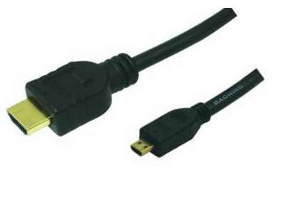 LogiLink 1m HDMI to HDMI Micro - M/M HDMI-kabel HDMI Type A (Standard) HDMI Type D (Micro) Sort