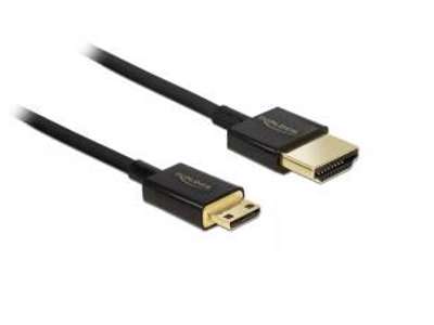 DeLOCK HDMI-A/HDMI Mini-C, 1 m HDMI-kabel HDMI Type A (Standard) HDMI Type C (Mini) Sort