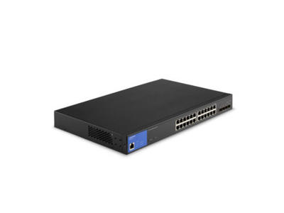 Linksys LGS328MPC Administreret L3 Gigabit Ethernet (10/100/1000) Strøm over Ethernet (PoE) Sort, Blå