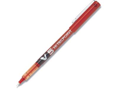 Rollerball pen, 0.5 mm, 0.3 mm, Rød, Pilot Hi-Tecpoint V5 Fine BX-V5-R