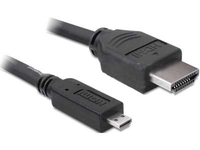 DeLOCK 3m HDMI HDMI-kabel HDMI Type A (Standard) HDMI Type D (Micro) Sort