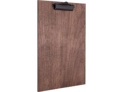 Menuholder, A4, Clipboard, Sort metalklemme, Lakeret valnødfinér, Securit Walnut Clip