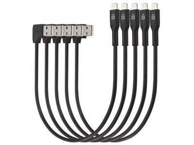 Kensington, Charge & Sync, USB til Lightning, 32.7cm, Sort, 5 stk