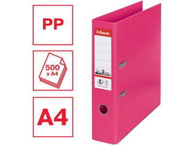 Brevordner, A4, 7.5 cm, Fuchsia, Esselte No.1 Bred