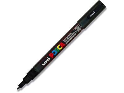 Paint marker, 0.9-1.3 mm, Sort, Rund spids, uni Posca PC-3M