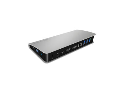 ICY BOX IB-DK2408-C Ledningsført USB 3.2 Gen 1 (3.1 Gen 1) Type-C Sort, Sølv