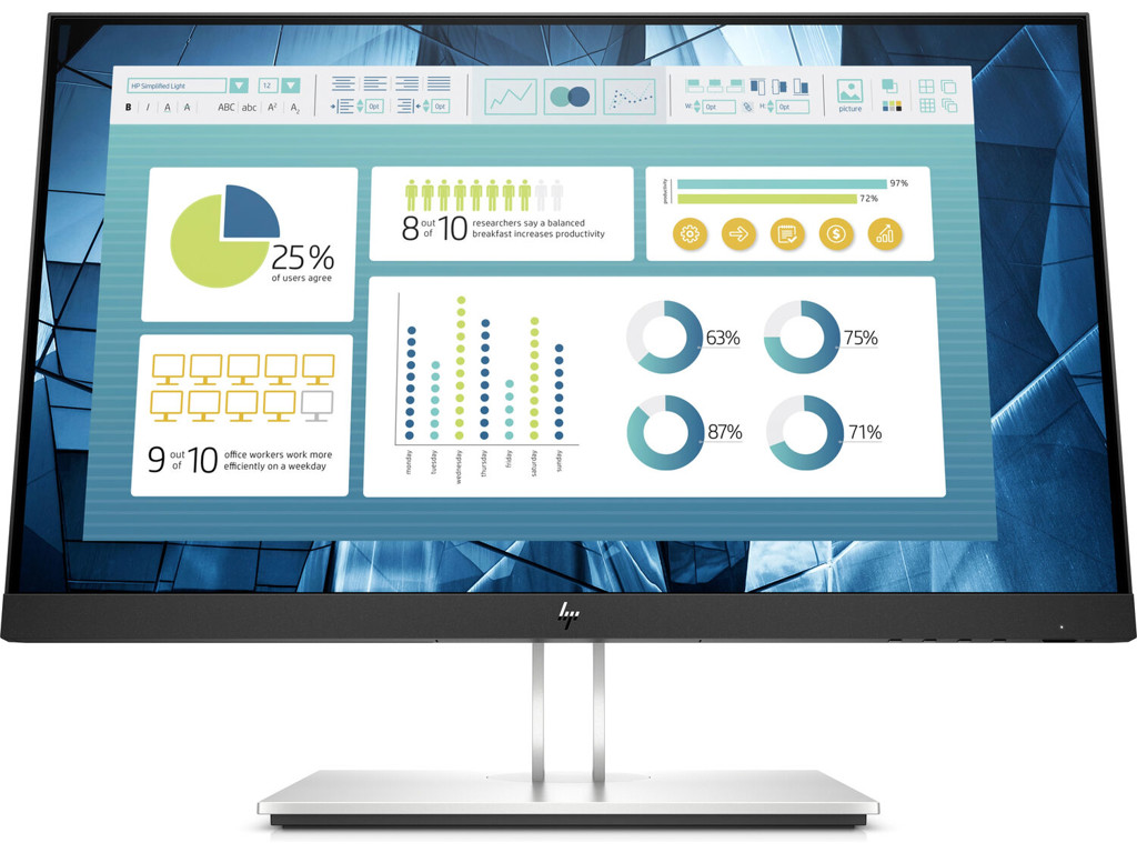 HP E-Series E22 G4 computerskærm 54,6 cm (21.5") 1920 x 1080 pixel Fuld HD LCD Sort, Sølv