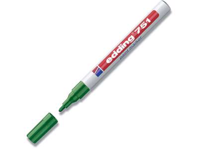 Paint marker, 1-2 mm, Grøn, Rund spids, Edding Paint 751