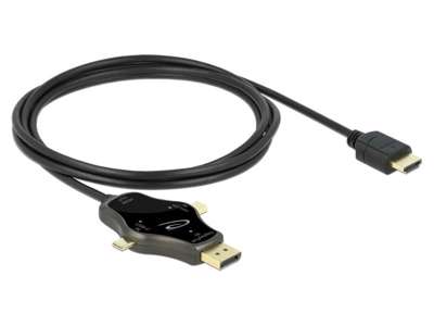 DeLOCK 85974 videokabel adapter 1,75 m DisplayPort + Mini DisplayPort + USB Type-C HDMI Anthracit