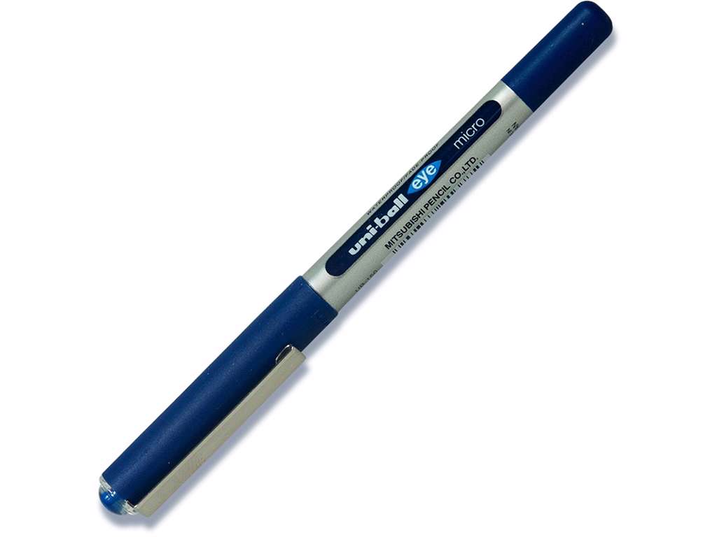 Rollerball pen, 0.5 mm, 0.2 mm, Blå, uni-ball Eye Micro UB-150-41