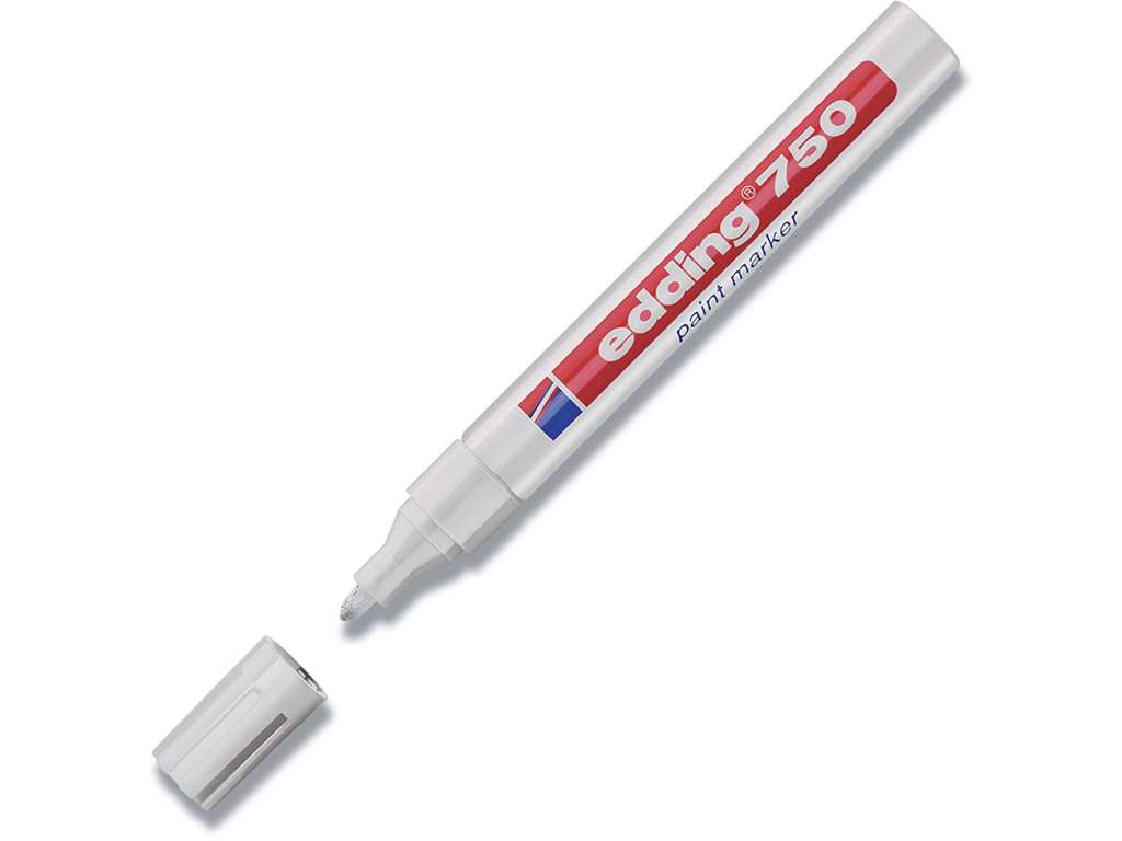 Paint marker, 2-4 mm, Hvid, Rund spids, Edding Paint 750