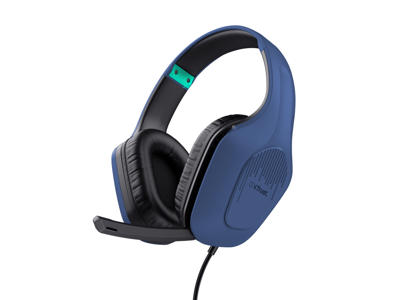 Trust GXT 415B Zirox Headset Ledningsført Spil Blå