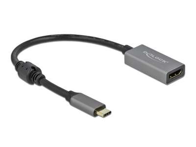 DeLOCK 66571 videokabel adapter 0,2 m USB Type-C HDMI Type A (Standard) Sort, Grå