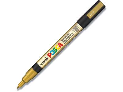 Paint marker, 0.9-1.3 mm, Guld, Rund spids, uni Posca PC-3M