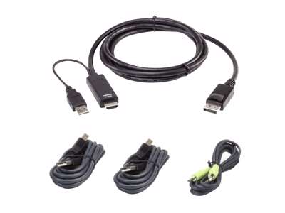 ATEN 2L-7D02UHDPX4 KVM-kabel Sort 1,8 m