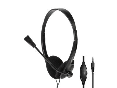 LogiLink HS0055 hovedtelefoner/headset Ledningsført Musik/hverdag Sort