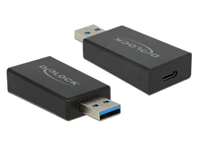 DeLOCK 65689 kabel kønsskifter USB 3.1 Gen 2 Type-A USB 3.1 Gen 2 USB Type-C Sort