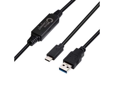 Microconnect USB3.1CA5AMP USB-kabel USB 3.2 Gen 1 (3.1 Gen 1) 5 m USB C USB A Sort