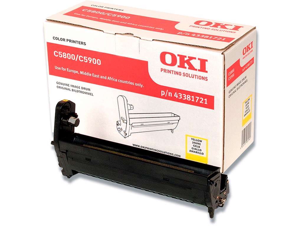 Toner, C5800-C5900-5550, Yellow-gul, 5.000 sider, OKI 43324421