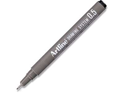 Fineliner, Sort, 0.5 mm, 1 stk, Artline Drawing System EK-235