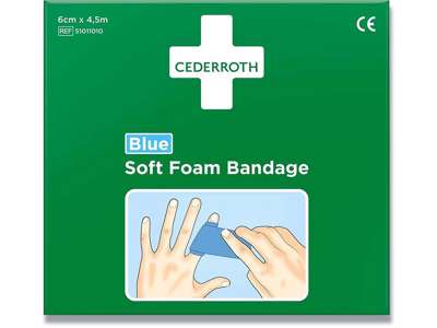 Forbinding, 6cmx4,5m, blå, Cederroth Soft Foam